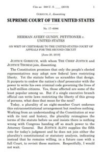 Gorsuch dissent in Gundy v. U.S.